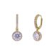 Lucardi Dames Zilveren goldplated oorringen met zirkonia voor dames - Oorbellen - 925 Zilver - Goudkleurig