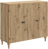 vidaXL Dressoir Artisanaal eiken 89 x 34,5 x 80 cm Bewerkt hout