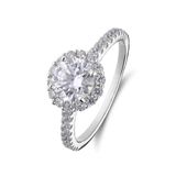 Lucardi Dames Zilveren ring met zirkonia voor dames - Ring - 925 Zilver - Zilverkleurig - 17 / 53 mm