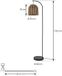 Lindby Terraslampen 1licht Plastic, metaal H: 172 cm E27 licht hout, zwart