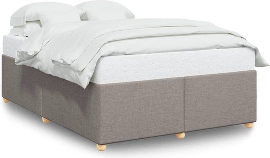 vidaXL Bedframe Stof Taupe 160x200 cm