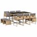 vidaXL 11-delige Tuinset met Kussens, Poly Rattan, Gemengd Beige