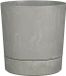 Mica Decorations Bloempot Coco - met onderschaal - betongrijs - H30 x D28 cm - kunststof - buiten
