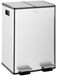 Poubelle double - poubelle pour la cuisine - 2 x 28 litres (56 litres) de capacité - 2 couvercles avec mécanisme de fermeture douce - bacs intérieurs amovibles avec poignées - métal - vert kaki