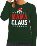 Bellatio Decorations Foute kersttrui - Mama Claus - groen - dames - Maat M