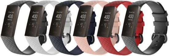 KELERINO. Siliconen bandje voor Fitbit Charge 3 - 6-pack - Winter - Small