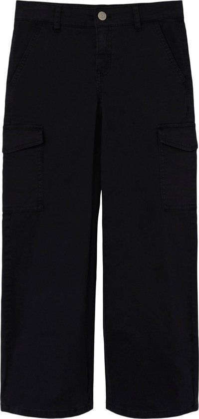 Name it Cargobroek Wide Fit Zwart Katoen/Elastaan Kinderen Maat 116