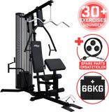 Physionics Krachtstation - Complete Homegym - Met 66 kg Gewichten