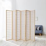 Homestyle4u Kamerscherm - 264x175 cm - bruin - 6-delig - Shoji