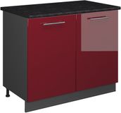 Vicco Wastafelkast Fame-Line, Bordeauxrode hoogglans/Antraciet, 100 cm