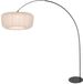 Anne Lighting - Curve - vloerlamp - beige zwart - metaal textiel - booglamp - E27