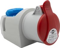 Brennenstuhl CEE-stopcontacten, 400 V/32 A, 5-polig + Schuko-stopcontact, industrieel met deksel, voor binnen en buiten, werkplaats, garage, industrie, IP44, 32 A