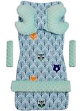 Medi Partners Universele stoelhoes Kinderwagens & Buggy's Zitinzet Kinderwagendeken 5-delig Gordelkussens + Speelboog Kinderwagenset MINKY Katoen
