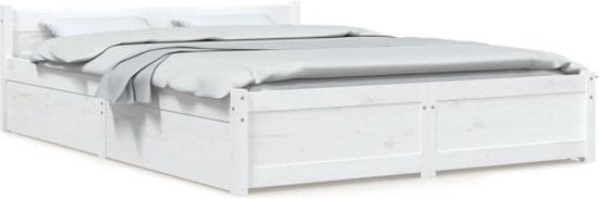 vidaXL Bedframe met lades Wit 140x190 cm
