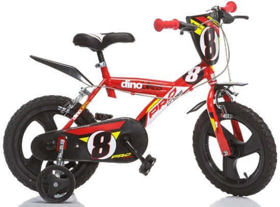Dino Pro 16" Fiets - Zwart/Rood