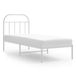 VidaXL Bedframe met hoofdbord, metaal, wit, 75x190 cm