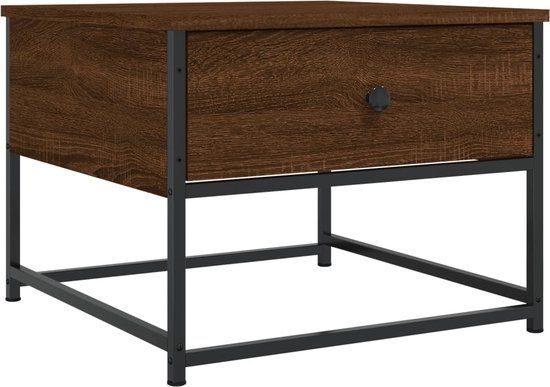 vidaXL Salontafel 51x51x40 cm bewerkt hout bruin eikenkleur