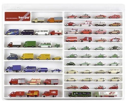 Herpa 029209, wit 029209-personenauto/bestelkast, hangvitrine voor modelauto's en vliegtuigen met liefde voor detail