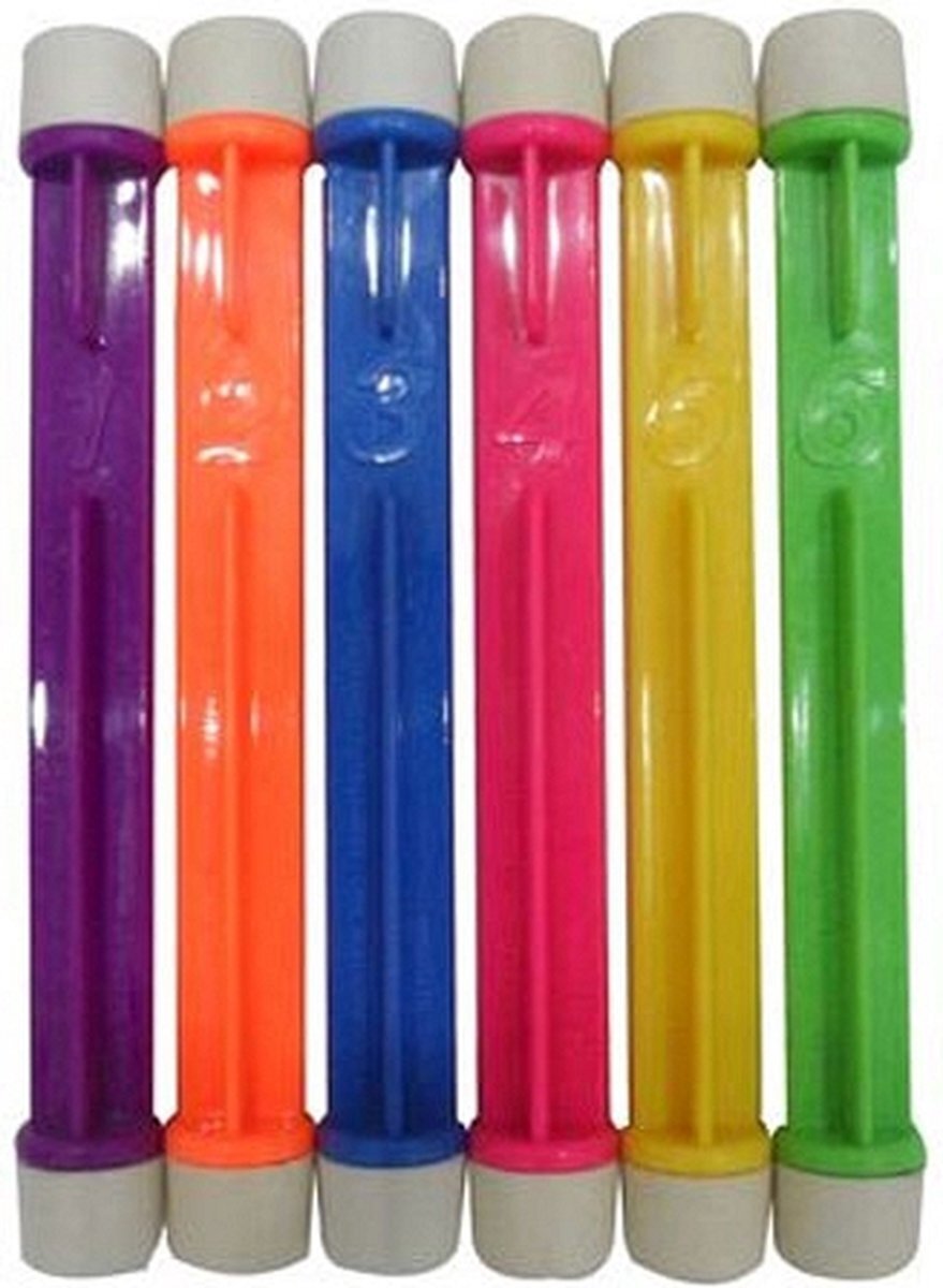 SportX 6x stuks zwembad opduiken staafjes/stokjes multi-color - zwem spelletjes