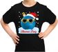 Bellatio Decorations Shoppartners Bv Foute kersttrui t-shirt - voor kinderen - Coole kerstbal - Christmas party - zwart - korte mouwen - kerstkleding 104/110