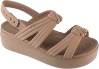 Crocs Brooklyn Knot Low Wedge Sandal, Vrouwen, Bruin, Maat 41/42