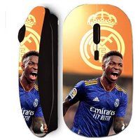 Vini JR Real Madrid Behang Blauw en Geel Maniacase Zwarte draadloze muis