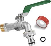 Sans marque Robinet extérieur 1/2 pouce Laiton Antigel avec raccord tuyau Vert