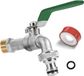 Sans marque Robinet extérieur 1/2 pouce Laiton Antigel avec raccord tuyau Vert