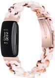 By Qubix Qubix - Compatible Fitbit bandje - Geschikt voor Fitbit Inspire 3 - Resin schakelbandje - Blush Marble