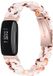 By Qubix Qubix - Compatible Fitbit bandje - Geschikt voor Fitbit Inspire 3 - Resin schakelbandje - Blush Marble