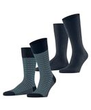 Esprit Houndstooth 2-Pack sokken heren blauw - maat 43-46
