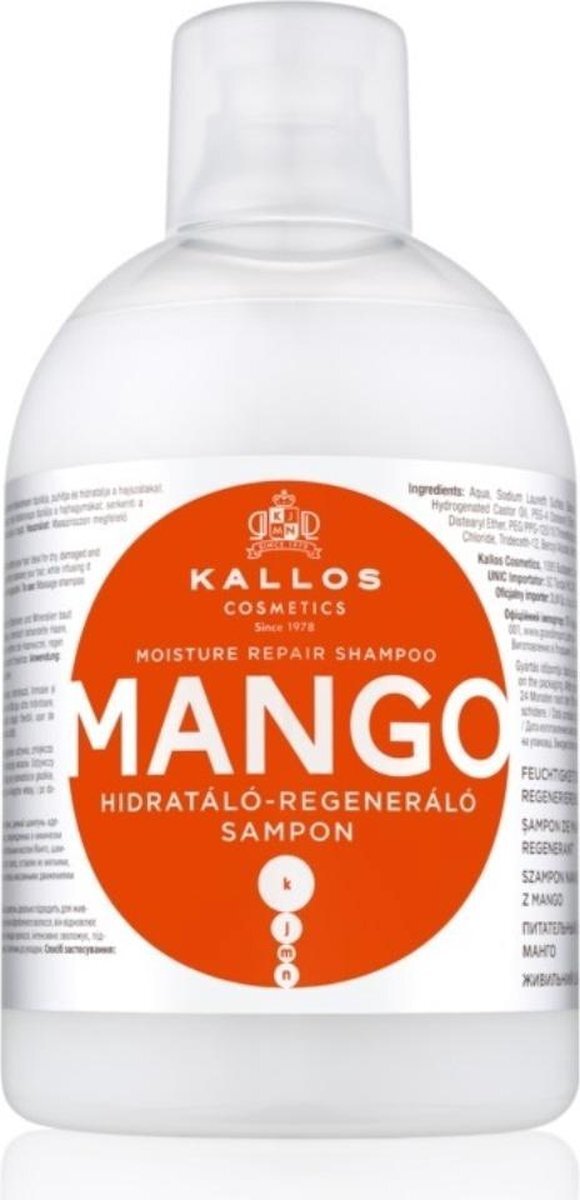 Kallos KJMN Mango vochtinbrengende regenererende shampoo, 1000 ml