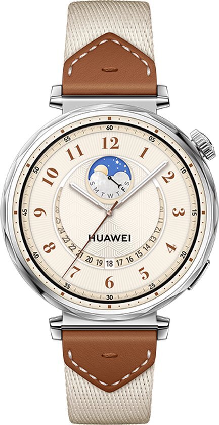 HUAWEI WATCH GT5 41mm Bruin Geweven Horlogeband - Verbeterd 24/7 gezondheidsbeheer - Tot 2 weken batterijduur - Compatibel met iOS & Android