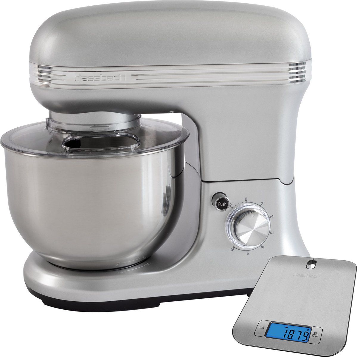 Classbach C-KM 4004 W Keukenmachine/Kneedmachine - Zilver - Incl. Keukenweegschaal