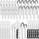Sans marque Set de couverts en acier inoxydable - 36 pièces pour 6 personnes - Lavable au lave-vaisselle - Argent
