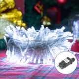Glowster Led-lichtketting, laagspanning, koudwit, 3 m + 20 m, 200 leds, met 10 cm afstand, transparante kabel, 8 knippermodi, timer, IP44