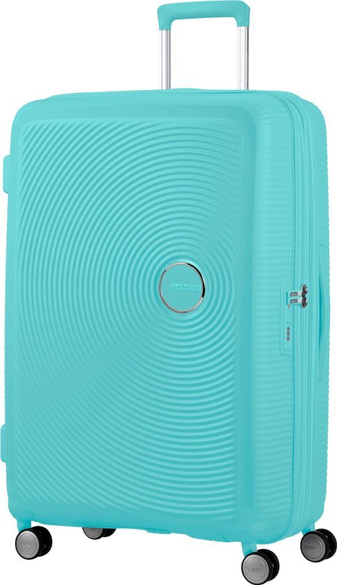 American Tourister American Tourister Soundbox Spinner 77 Expandable poolside blue Harde Koffer Blauw