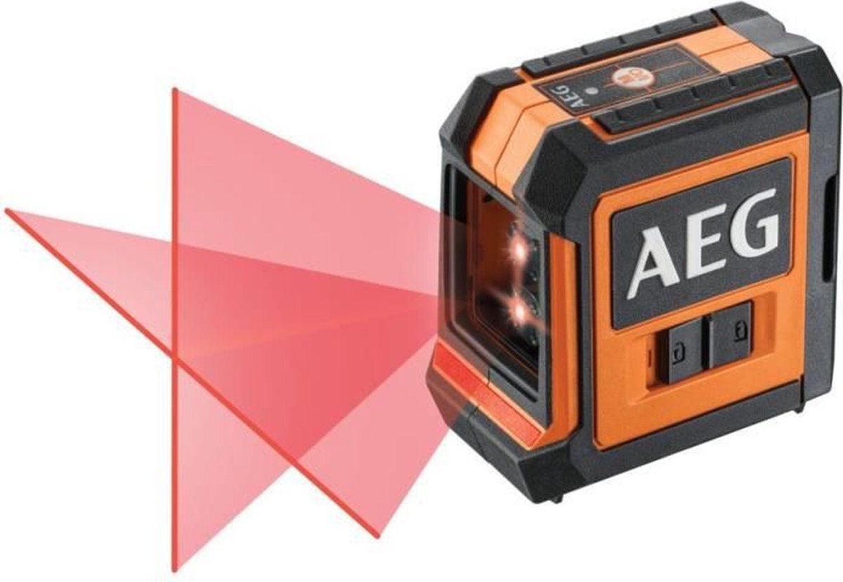 AEG AEG Lasermeting CLR215-B, bereik 15 m, rode laser, 2 lijnen, met 1 adapter, 2 AA batterijen, 1 opbergetui, klittenband