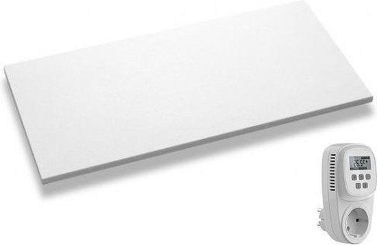 Ecosun Infrarood Paneel - 400W - 150x32cm - Met Thermostaat - Korrelstructuur - Wit