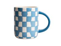 Byon Mug Liz à carreaux 28 cl Bleu-blanc
