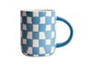 Byon Mug Liz à carreaux 28 cl Bleu-blanc