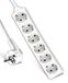 V-TAC Stekkerdoos met 6 stopcontacten en kabel 1,5 m, stekkerdoos met 6 stopcontacten, 16 A, Shuko voor thuis, kantoor, winkel, garage, 250 V, compact en praktisch, wit