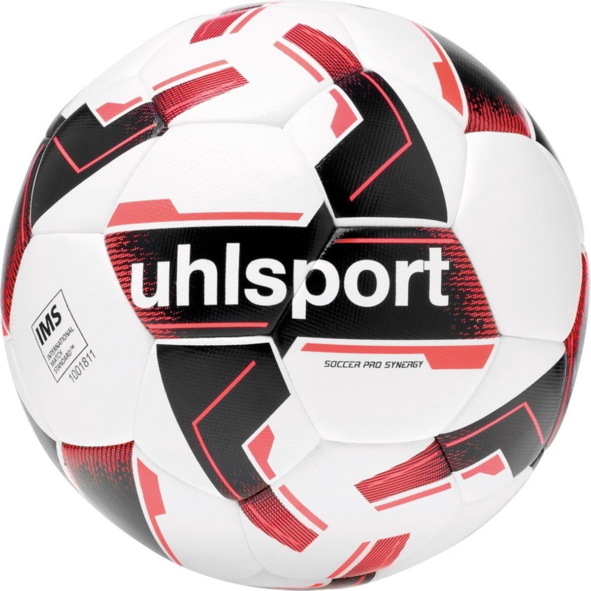 Uhlsport Soccer Pro Synergy voetbal wit/zwart/fluo rood 4