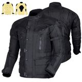 Bikers Gear Australia CJ2021-XL Nieuwe Waterdichte Infinity All Season Comfort Jacket Verwijderbare Thermische Liner geventileerd met CE1621-1 Armour, Zwart, UK 42 EU 52 XL
