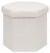 Omgoods - Pouf pliable avec espace de rangement hexagonal 43 x 38 x 38 cm crème
