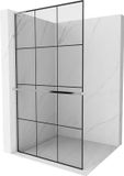 Mexen Kioto+ L paroi de douche avec étagère Walk-in 120 x 200, grille noire, chrome