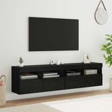 Maison Exclusive Meuble TV mural exclusif - Ensemble de 2 étagères, finition bois imitation chêne noir, matériau composite