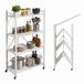 Relaxdays Étagère de rangement métal - sur roulettes - 125x71x34 cm - pliable - blanc