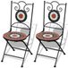 VidaXL Terracotta & Wit Keramisch Terras Stoelen - Set van 2