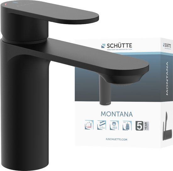 SCHÜTTE MONTANA Wastafelkraan - Mengkraan - Mat Zwart